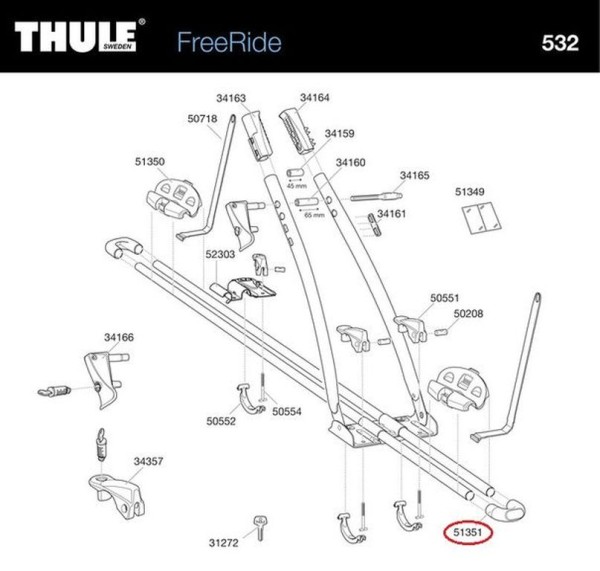 THULE Endkappe 532: Hochwertige Stoßecken Abdeckung für Fahrradträger FreeRide