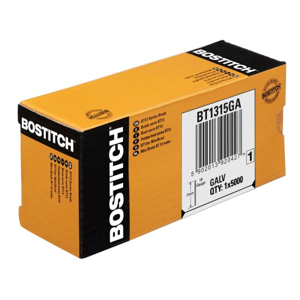 BOSTITCH 18GA Mini Bradnagler, 15mm, Galvanisiert – Perfekt für Befestigungsarbeiten