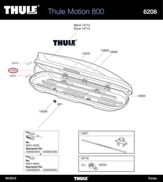 Thule Dachbox Ersatzstoßdämpfer Lid Lifter ML 70 Medium