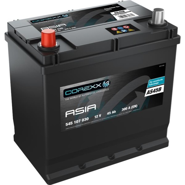 COREXX ASIA 45AH 12V Autobatterie - Zuverlässige Energie für Dein Fahrzeug