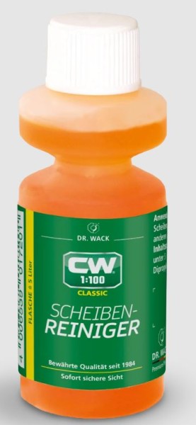Scheibenreiniger CW 1:100 von WACK CHEMIE - hochergiebige 25ml Flaschenlösung