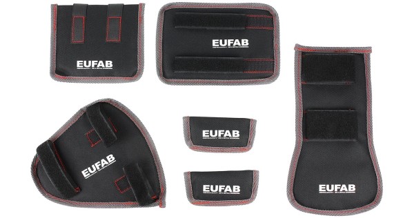 EUFAB Fahrrad Transport Schutz Set, 6-teilig - Schützt Rahmen, Pedal, Felgen und Kette auf Reisen