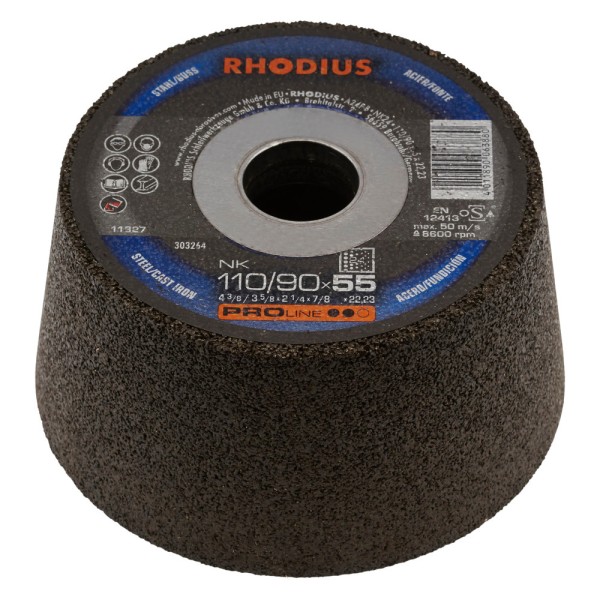 RHODIUS Schleiftopf 110/90x55x22,23 mm – Profi Qualität