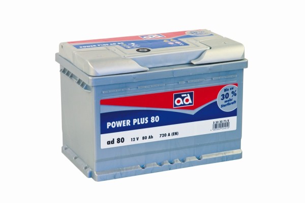 AD PowerPlus 12V 80Ah Autobatterie - Maximale Leistung für dein Fahrzeug