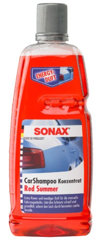 SONAX CarShampoo Konzentrat: Red Summer Autoshampoo für Lack-, Gummi-, Kunststoff-, Vinyl- und Glasf