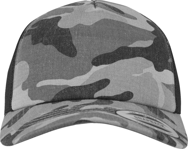 Schork Camo Trucker Cap in Dunkel-Camo und Schwarz, Größe OS