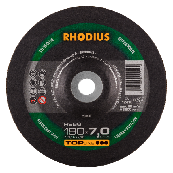 RHODIUS RS66 - 180 x 7,0 x 22,23 Hochleistungs-Schruppscheibe für optimale Ergebnisse