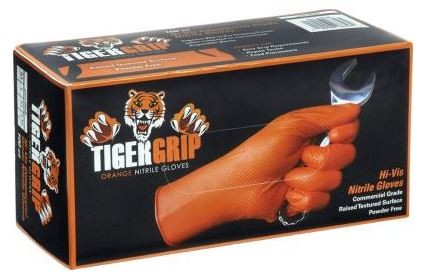 Nitril-Einweghandschuhe Tiger Grip Gr. S orange 100 Stück