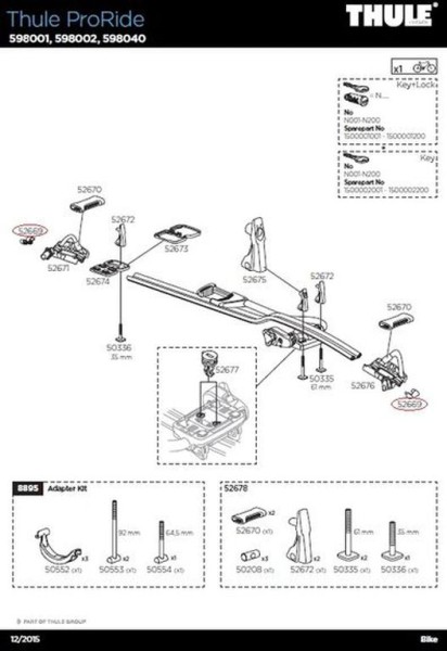 THULE Endkappe 598001 - Zubehör für Fahrradträger 598 ProRide, Ideal für Radfahrer