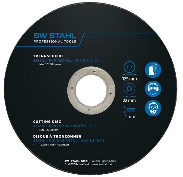 SW-STAHL Kaltgepresste Trennscheibe - Für Metall und Edelstahl - DSA, bis 12.200 U/min