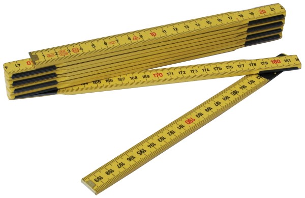 SW-STAHL Holzgliedermaßstab Profi-Qualität - Messmittel mit Feder, 2m lang