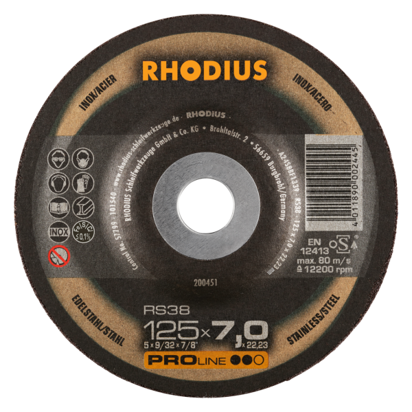 RHODIUS RS38 Schruppscheibe 125 mm für Metallbearbeitung