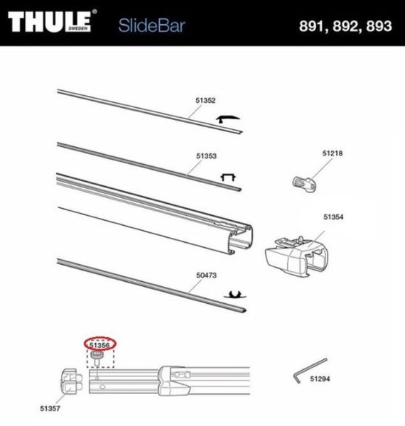 THULE Screw Retaining M6 - Ersatzschraube für Lastenträger SlideBar 891, 892, 893