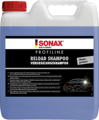 SONAX Profiline Reload Autoshampoo - Hochwertiges Autoreinigungsprodukt für Glanz und Schutz, 10 l