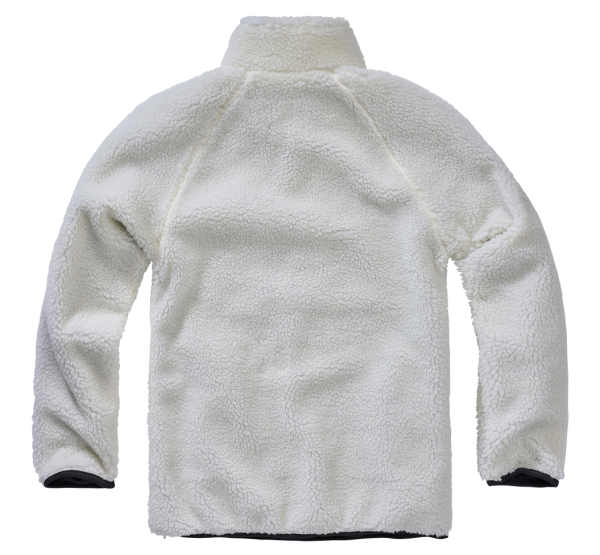 Teddyfleece Troyer Strickpullover in Weiß, Größe XXL