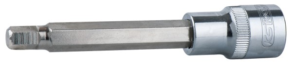 KS TOOLS Bit-Stecknuss SW 12.0, L 100.0mm, Lange Ausführung - Chrom-Vanadium für Handbetätigung: Inn