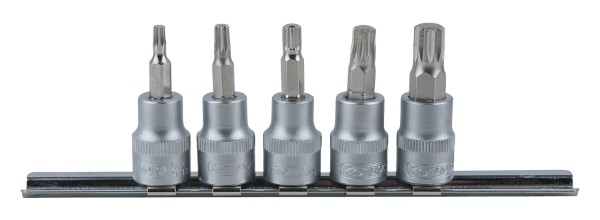 KS TOOLS Bit-Stecknuss-Satz, Chrom-Vanadium Vielzahn (XZN®), DIN/ISO 3120/1174 - Für Handbetätigung