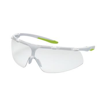 UVEX Augenschutz super fit - Schutzbrille in Weiß/Lime für optimale Augensicherheit