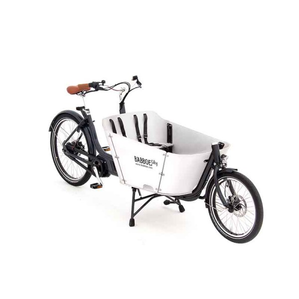 Babboe City Mountain E-Lastenrad mit Yamaha Mittelmotor | R-anthrazit, B-weiss | Ideal für Kindertra