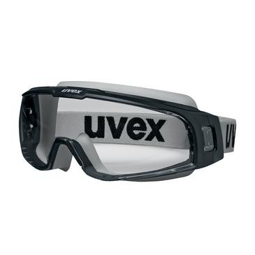 UVEX u-sonic Augenschutzbrille Schwarz/Grau mit Panoramascheibe