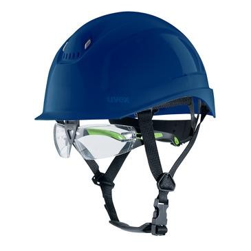 UVEX pheos S-KR Helm mit IES Schutzbrille Blau