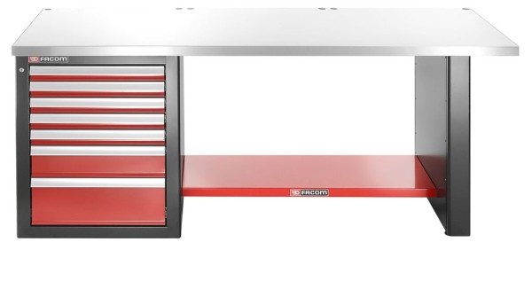FACOM Werkbank Stahl 850mm, 7 Schubladen, Rostfrei