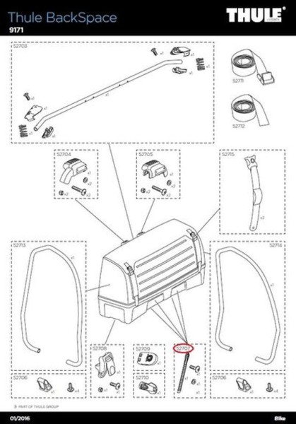 Thule Strap 9171 - Optimales Ratschen-Spannband für BackSpace Box, Zubehör für sichere Befestigung