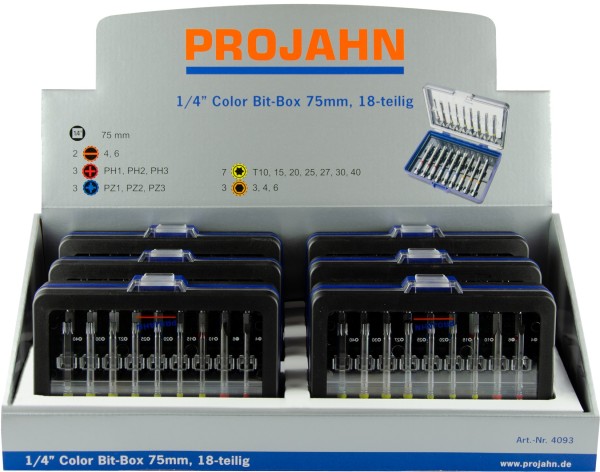 Bit-Set Display 18-teilig für Schrauben 6xBits - Modell 4093