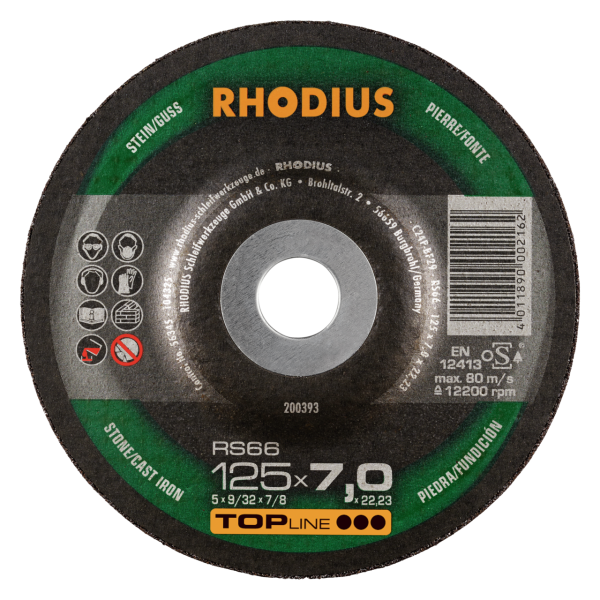 RHODIUS RS66 125 x 7,0 x 22,23 - Hochwertige, leistungsstarke Schruppscheibe für optimale Ergebnisse
