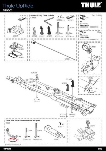 THULE Halteklaue für UpRide 599 Fahrradträger – Robust & Sicher