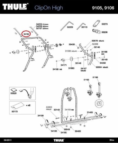 Thule SP 34194 Gummiplatte für Heckträger 9105/9106 – Schutz für Autolack