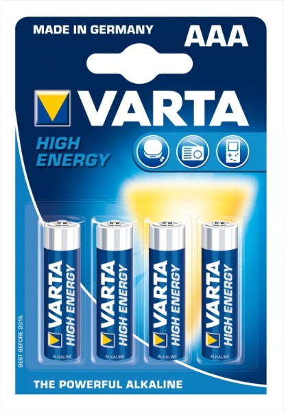 VARTA Longlife Power AAA- Batterien, 4er-Pack, ideal für energieintensive Geräte