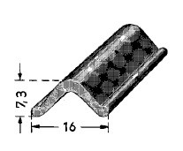 HAPPICH Hochglanz Füllerprofil Schwarz PVC, 48 g/m für Leisten RAL 9005 - 16 x 7,3mm