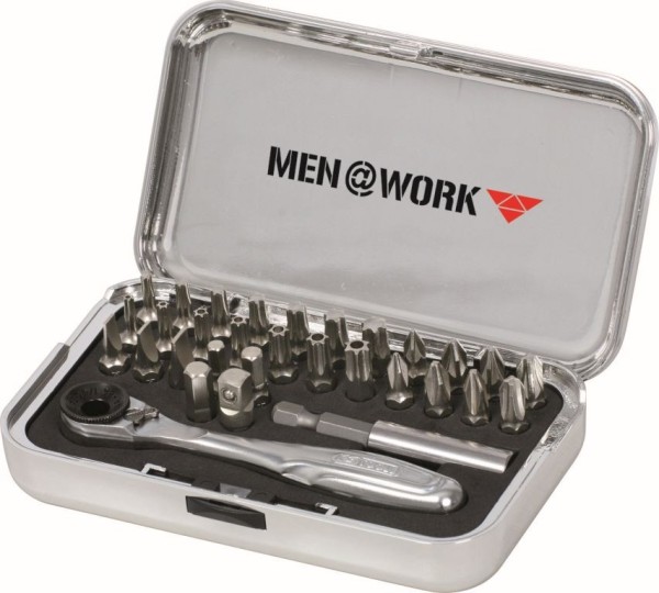 MEN@WORK 1/4 Zoll CHROME+ Bit-Satz 31-teilig