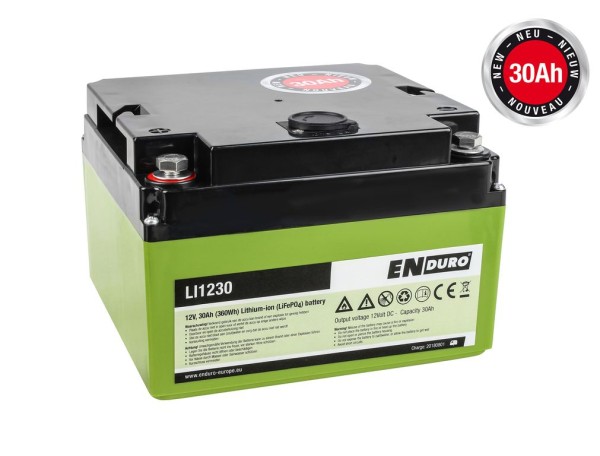 ENDURO LI1230 - Leistungsstarkes 12V 30Ah Lithium Batterie für Rangierhilfen