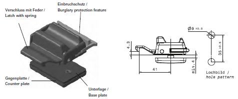 HAPPICH Schiebefenstergriff mittelhoch komplett robust