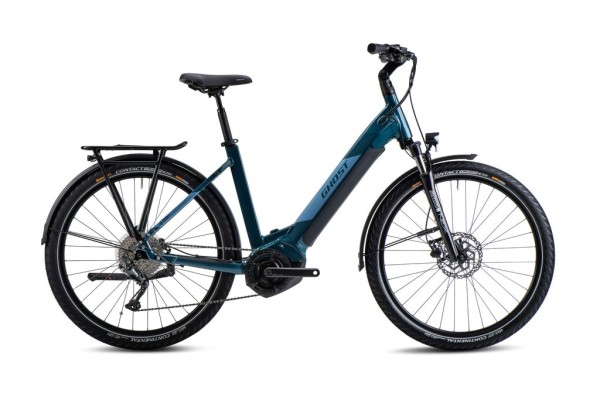 Universal E-Bike, Ghost E-Teru Y, blaugrau glossy, Größe S - Mit robuster Mountainbike-Geometrie und