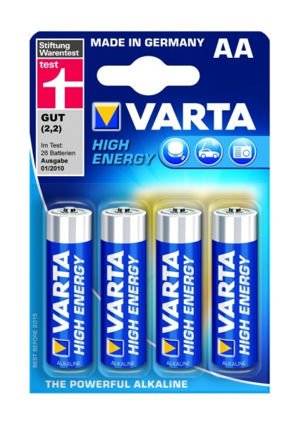 Varta Longlife Power Mignon AA Batterien 4er Pack - für dauerhafte Energieversorgung