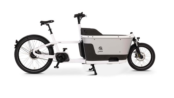 Carqon Cruise D2-500: Weißes E-Lastenrad mit EPP Box & Bosch Akku