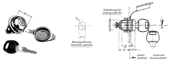 HAPPICH Schließzylinder PS 200 - gleichschließend, verchromt, passend für 602 0370