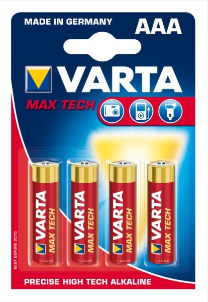 VARTA Longlife Max Power Micro AAA Batterien - 4er Pack für langlebige Energie