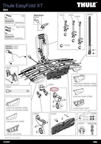 Transport wheel kit Righ EF XT