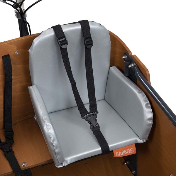 Babboe Sunny Silver Kindersitz - bequem und sicher für alle Lastenfahrrad Modelle