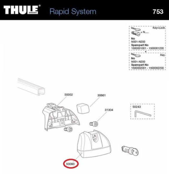 Thule 50090 XT Low Abdeckkappe für 753 Rapid System - Autozubehör