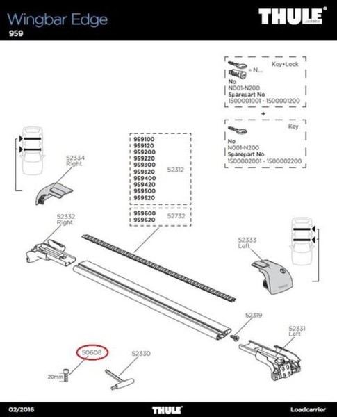 THULE Ersatzschraube MC6S M6x20mm - Ideal für Wingbar Edge 959 Lastenträger