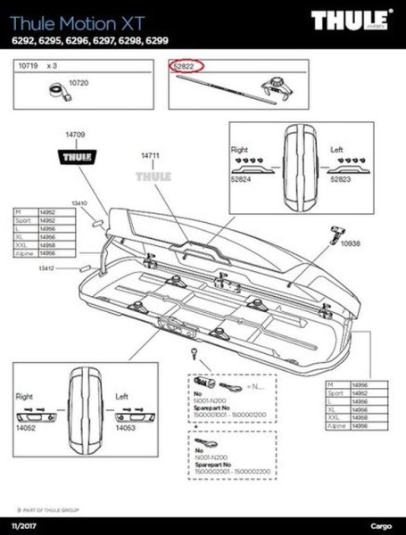 Thule PowerClick G3 SP Schnellbefestigungssystem Kit für Dachbox