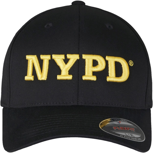 NYPD Flexfit Cap Schwarz, 3D Logo, Größe L/XL - Stylische Freizeitmutze