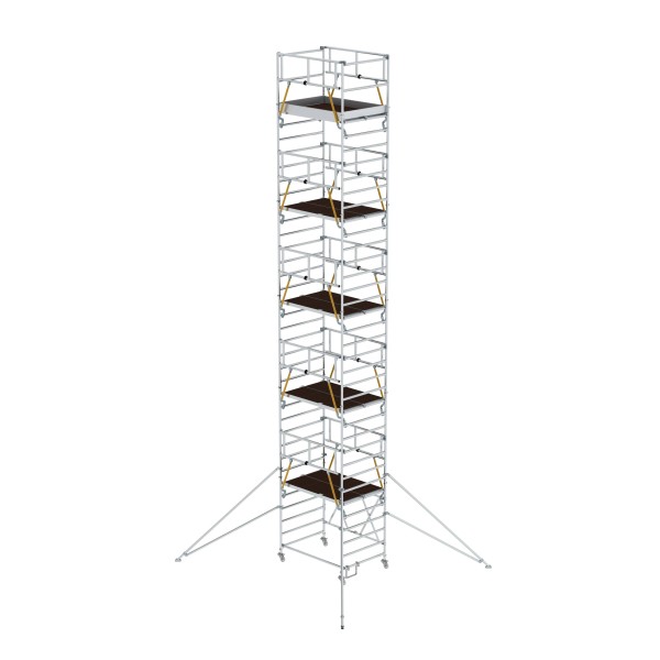 Stabiles Aluminium-Klappgerüst 1,35 x 1,80 m | Plattformhöhe 9,89 m | Auslege | GÜNZBURGER STEIGTECH
