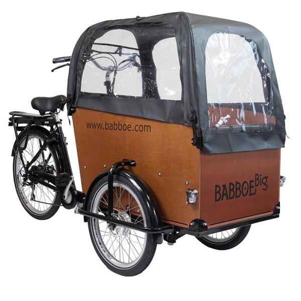 Babboe Big Lastenrad Regenverdeck PVC mit Fenstern - Eleganter Allwetterschutz