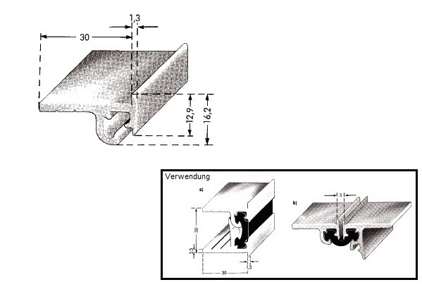 Scharnierleiste oben AlMgSi0,5F22 E6/EV1